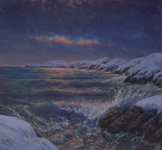 Antarctica Palmer Station Cold Antarctic Shore David Rosenthal Oil Painting, antarctic images, Images of antarctic paintings, United States Antarctic Program, National Science Foundation Antarctic Artist and Writers Program, Artist working in Antarctica